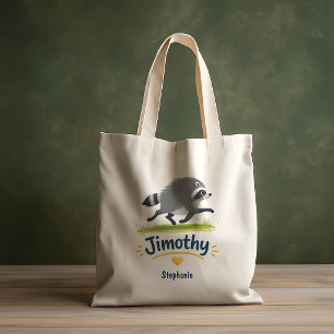 Bolsa Tote Jimothy Viral Guaxinim Roupa Divertida de Animais