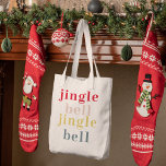 Bolsa Tote Jingle Bell Bell Colorida Moderna<br><div class="desc">Apresentamos nosso produto moderno colorido Jingle Bell Bell Bell Bell,  disponível exclusivamente no Zazzle! Torne seus feriados especiais extra com esses sinos alegres e na moda do Zazzle. Peça agora e prepare-se para tocar na estação com um toque de cor e muito diversão!</div>