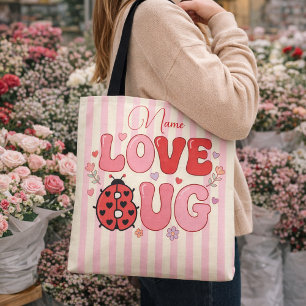 Bolsa Tote Joaninha do Amor Nome Personalizado Dia dos Namora