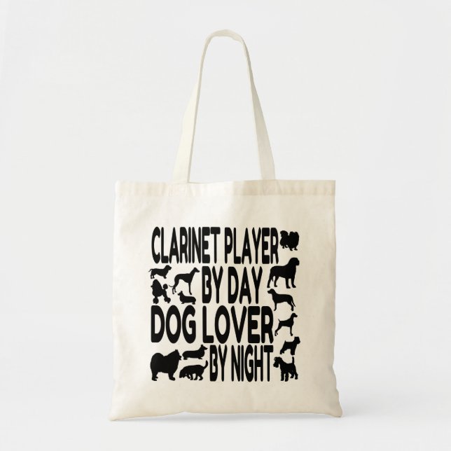 Bolsa Tote Jogador Clarinet do Lover do Cachorro (Frente)