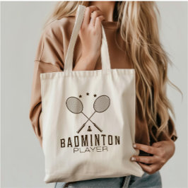 Bolsa Tote Jogador de Badminton com Raquetes Minimalista
