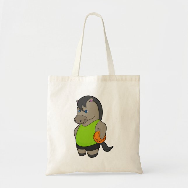 Bolsa Tote Jogador de basquete de cavalos (Frente)