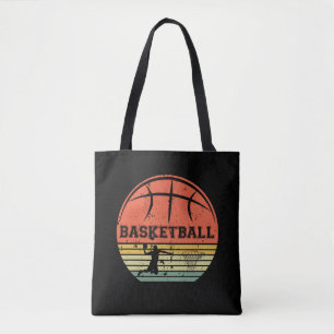 Bolsa Tote Jogador de basquete vintage retro sunset
