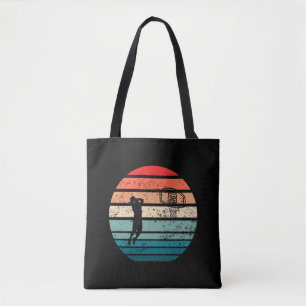 Bolsa Tote Jogador de basquete vintage retro sunset