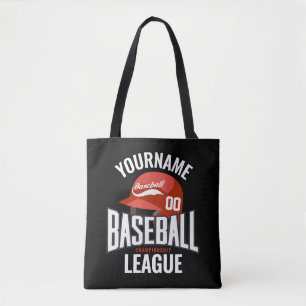 Bolsa Tote Jogador de Beisebol Personalizado NOME Equipe Camp