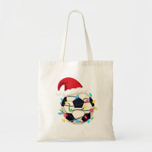Bolsa Tote Jogador de futebol molhado em luzes de Natal
