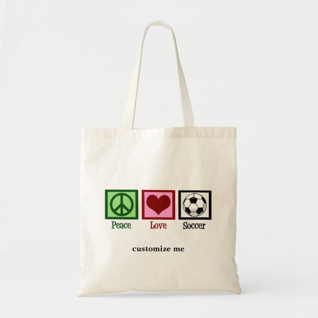 Bolsa Tote Jogador de Futebol Personalizado do Peace Love (Frente)