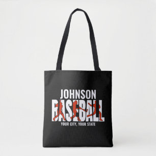 Bolsa Tote Jogador de Jogo de NOMES ADD da Equipe de Baseball