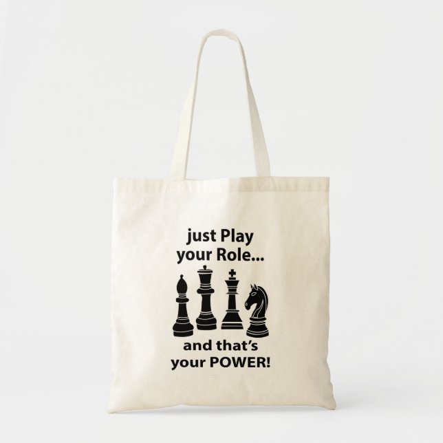 Bolsa Tote Jogador de Peça de Xadrez  (Frente)