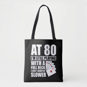 Bolsa Tote Jogador De Poker De 80 Anos, 80, Engraçado