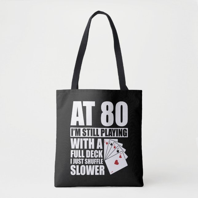 Bolsa Tote Jogador De Poker De 80 Anos, 80, Engraçado (Frente)
