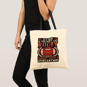 Bolsa Tote Jogador De Rugby Meio Que Uma Pessoas Inteligente 