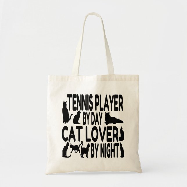 Bolsa Tote Jogador de Tênis do Cat Lover (Frente)