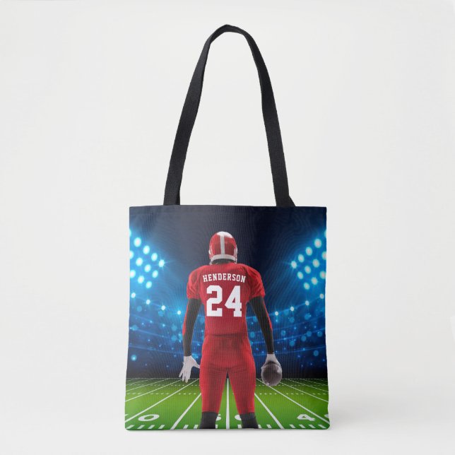 Bolsa Tote Jogador Personalizado de Futebol Red Jersey (Frente)
