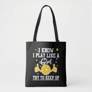 Bolsa Tote Jogadora de Pickleball Jogadora Esportiva Humor