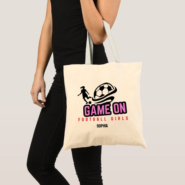 Bolsa Tote Jogadora Personalizada De Futebol, Equipe De Futeb (Frente (produto))