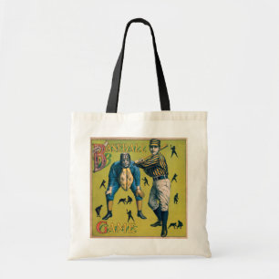 Bolsa Tote Jogadores de beisebol esportivo vintage no jogo em