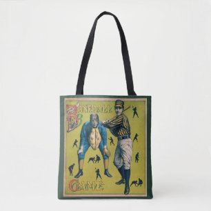 Bolsa Tote Jogadores de beisebol esportivo vintage no jogo em