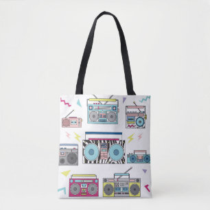 Bolsa Tote Jogadores de Cassetes Retroativos: Arte Vintage do