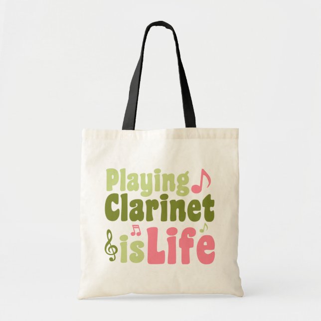 Bolsa Tote Jogar Clarinet é Vida (Frente)