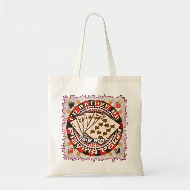 Bolsa Tote Jogar Poker de Preferência  (Frente)
