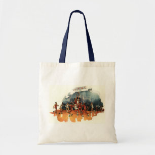 Bolsa Tote Jogo de basquete esportivo vintage, jogadores de b