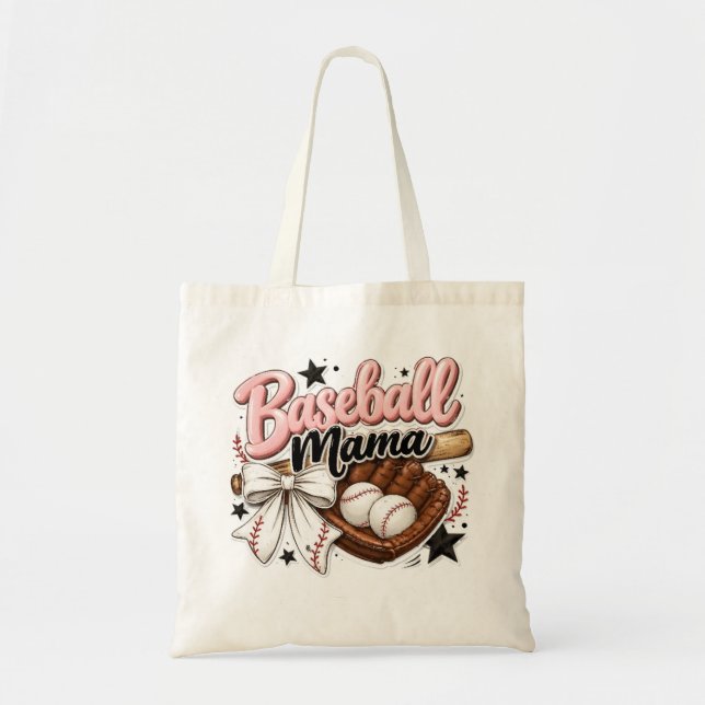 Bolsa Tote Jogo de beisebol da mamãe coquete (Frente)