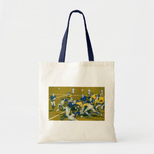 Bolsa Tote Jogo de Futebol Esportivo Vintage, Times Dourado v