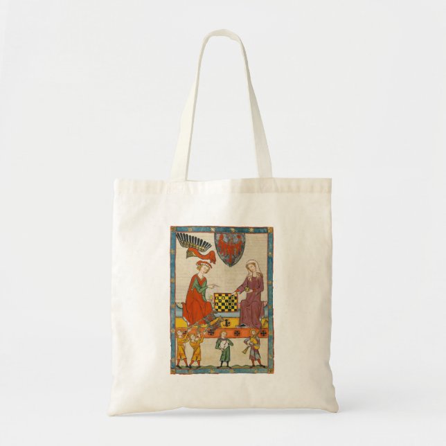 Bolsa Tote Jogo de Xadrez Codex Manesse Século XIV (Frente)