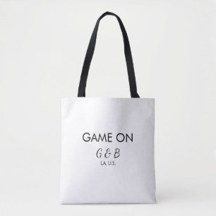 Bolsa Tote Jogo para adicionar nome do casal localidade da fe