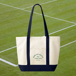 Bolsa Tote Jogo Set Correspondência Crista Verde Corte Azul-M