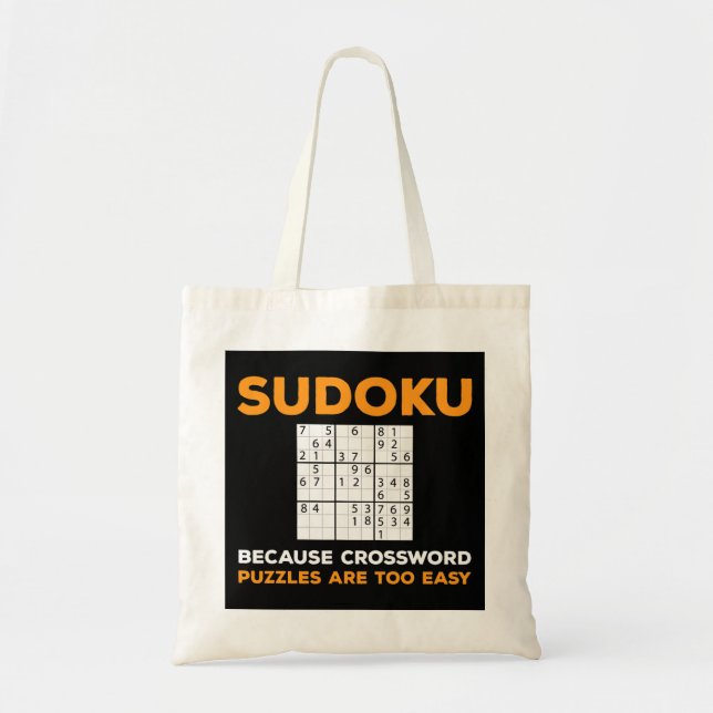 Bolsa Tote Jogos Engraçados de Cotação do Quebra-cabeça Sudok (Frente)