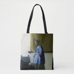 Bolsa Tote Johannes Vermeer - Mulher a azul lendo uma letra