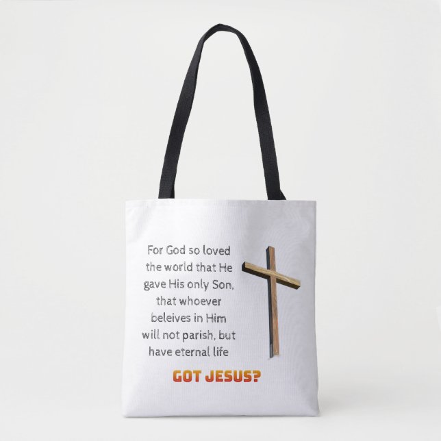 Bolsa Tote John 3:16 Cross (Frente)