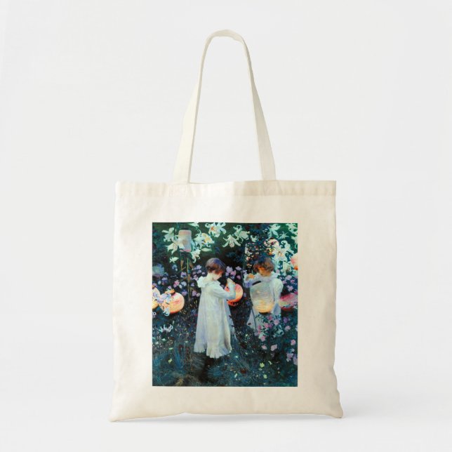 Bolsa Tote John Singer Sargent Carnação Lily Lily Rosa (Frente)