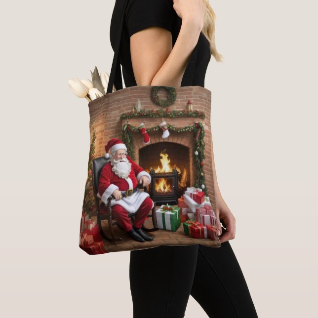 Bolsa Tote Jolly Old Santa Claus (Close Up)