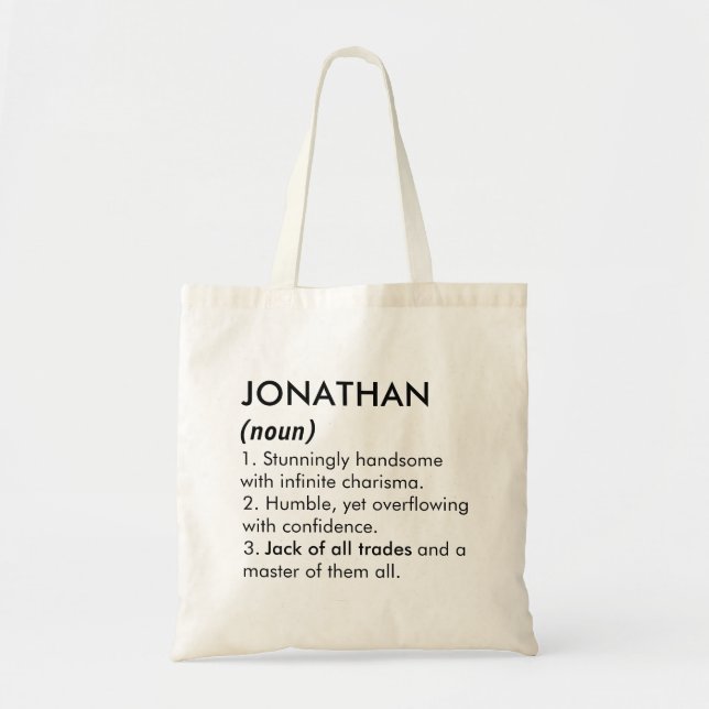 Bolsa Tote Jonathan name, Editable name, Custom name (Frente)