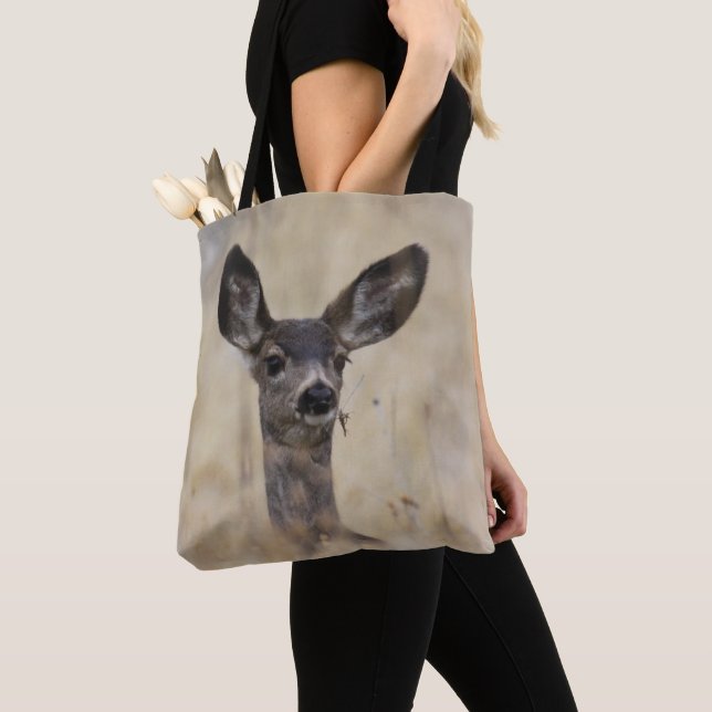 Bolsa Tote Jovem corça dos cervos de mula (Close Up)