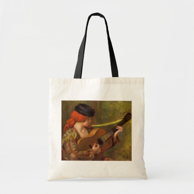 Bolsa Tote Jovem espanhola com guitarra por Pierre Renoir (Frente)
