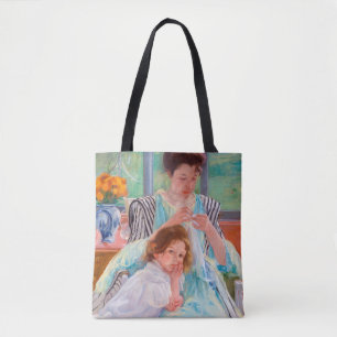 Bolsa Tote Jovem Mãe Costurando, Mary Cassatt