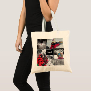 Bolsa Tote Jovens divertidos do inverno jogando neve personal