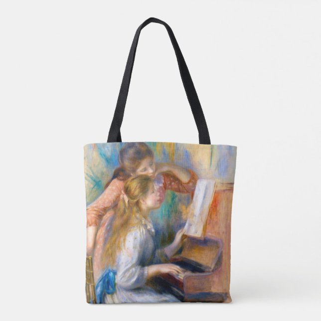 Bolsa Tote Jovens Garotas no Piano, Renoir (Verso)