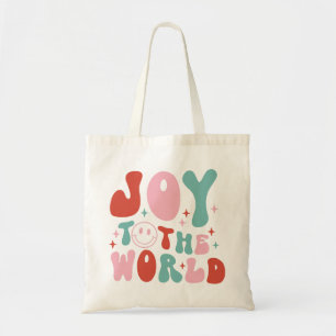 Bolsa Tote Joy To The World Retro Christmas