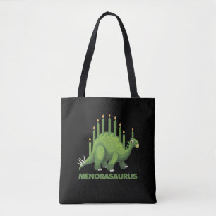 Bolsa Tote Judeu Hanukkah Dinossauro Menorah Judeu Dino Fãs
