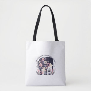Bolsa Tote Julgando Silenciosamente Arte Floral Elefante