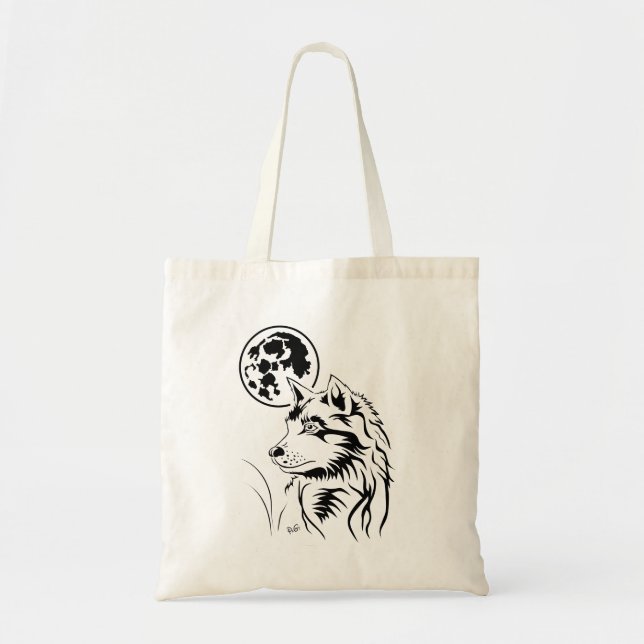 Bolsa Tote junger träumender Wolf (Frente)