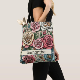 Bolsa Tote Junho Personalizado Flor Rosa