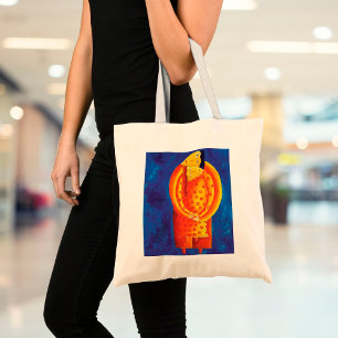 Bolsa Tote Juntos com pintura acrílica de arte contemporânea