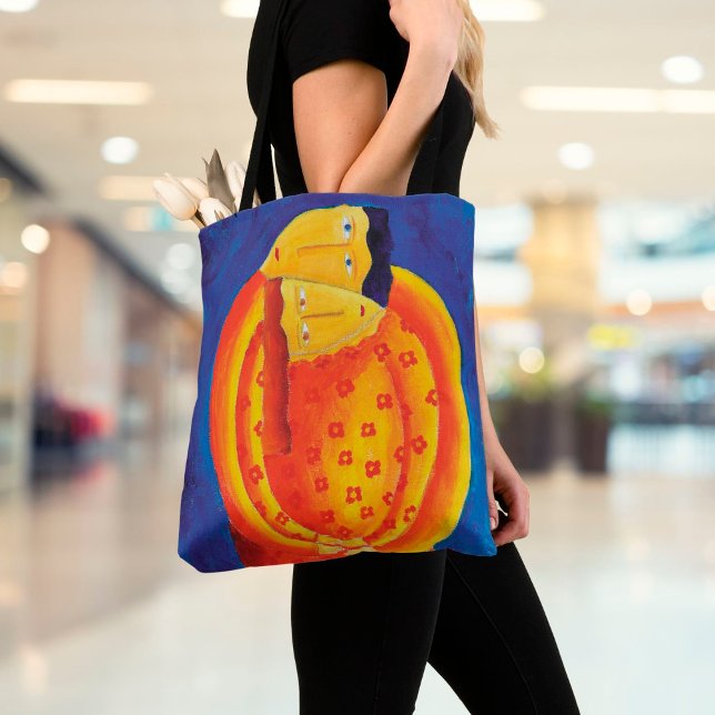 Bolsa Tote Juntos com pintura de arte contemporânea (Criador carregado)