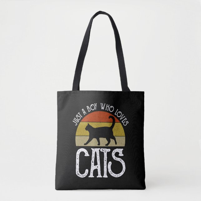 Bolsa Tote Just A Boy Who Loves Cats (Frente)